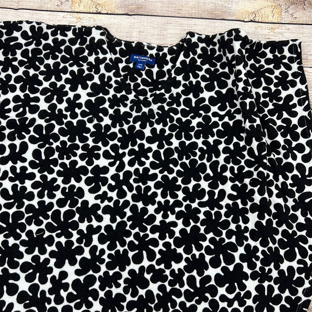 Marimekko Girls Terry Black and White Swim Coverup Poncho Size S/M - Picture 2 of 6